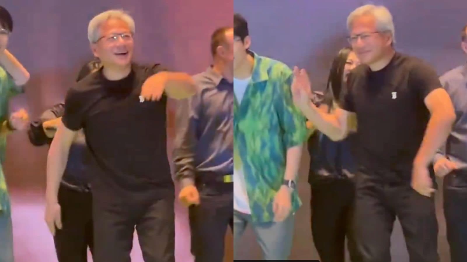 Nvidia Ceo Jensen Dance With Employees At Taipei Party