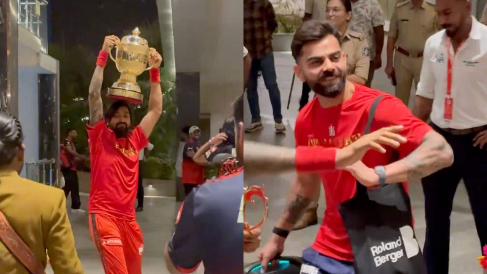 Rcb Win Ipl Virat Kohli Krunal Pandya Dance To Dhol Beats Fans Hit Bengaluru Streets For Celebrations