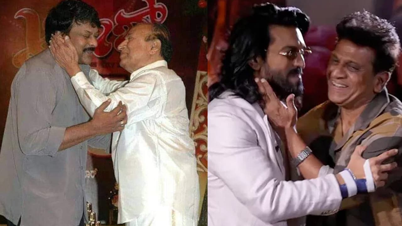 అప్పుడు చిరు రాజ్ కుమార్.. ఇప్పుడు చరణ్ శివన్న.. ఆ సీన్ రీక్రియేట్ చేసిన పెద్ది టీమ్
