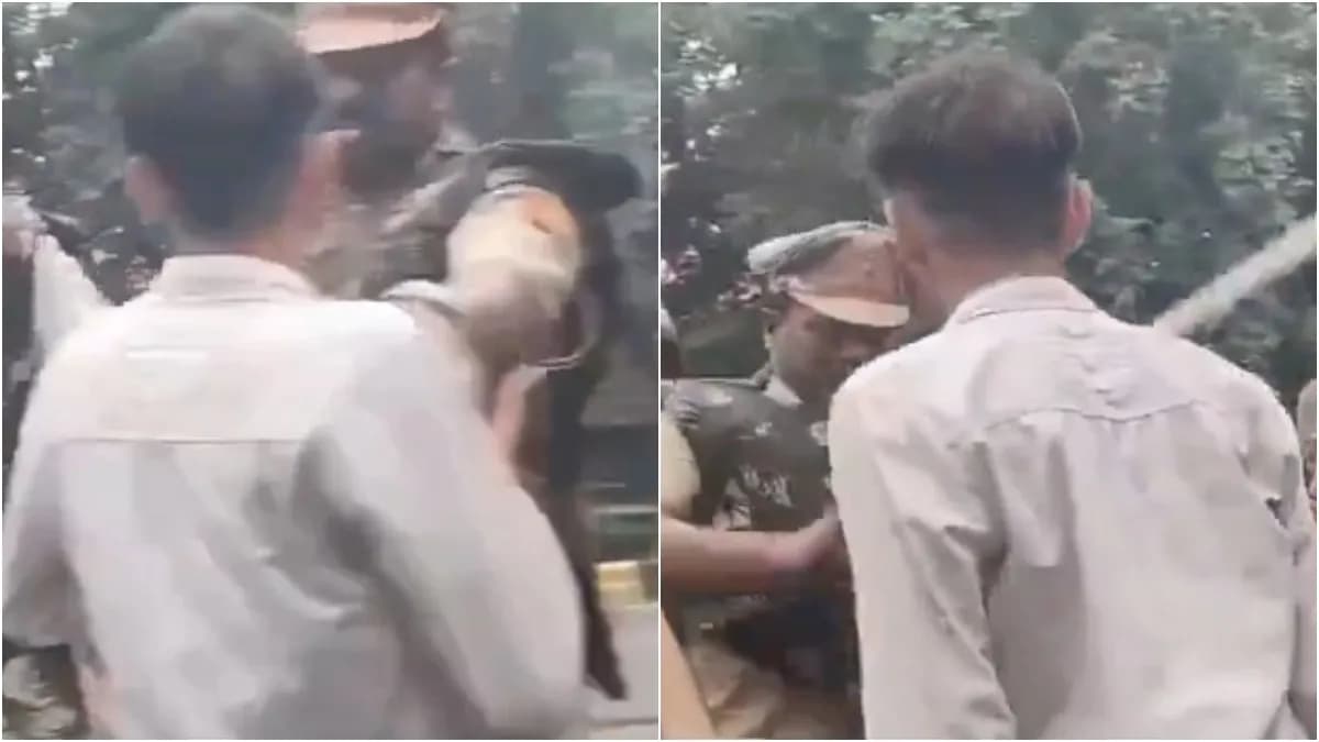 Shocking Video: "కొడతావా కొట్టు" పోలీసులకు ఛాతి చూపించిన యువకుడు..