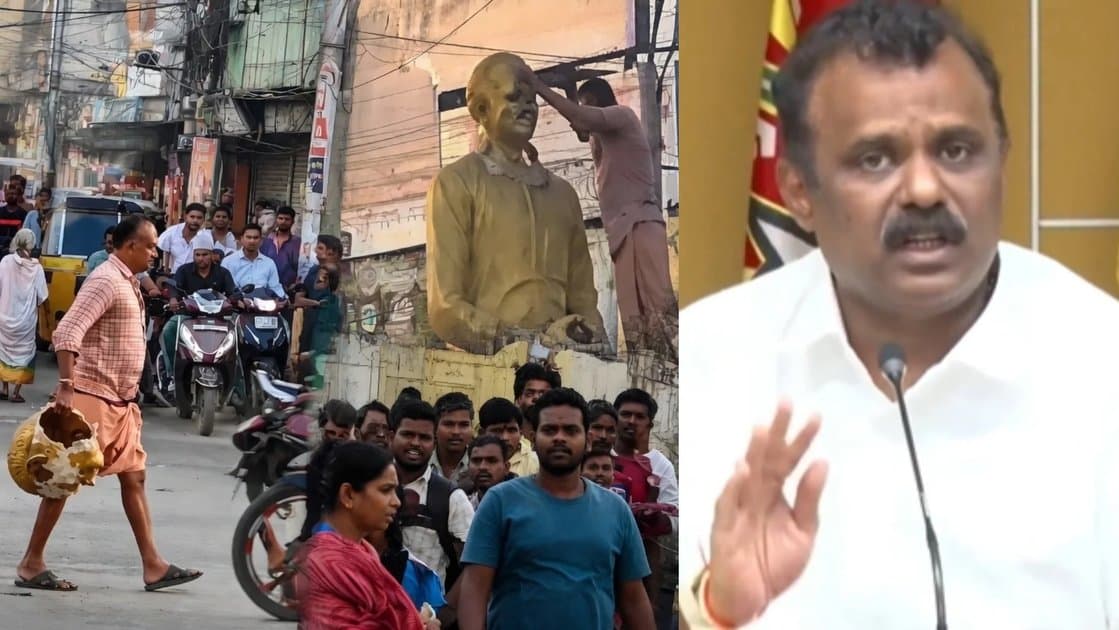 వైసీపీ వాళ్లే విగ్రహాన్ని ధ్వంసం చేశారన్న మంత్రి అనగాని సత్యప్రసాద్
