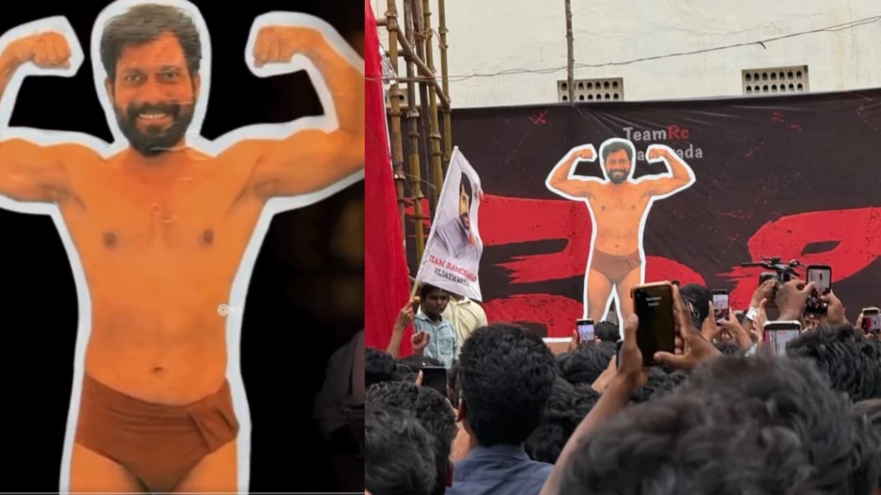 ఆ కటౌట్ వైరల్ అవ్వడంతో.. ఒరేయ్ అంటూ.. చరణ్ ఫ్యాన్స్ పై బుచ్చిబాబు రియాక్షన్