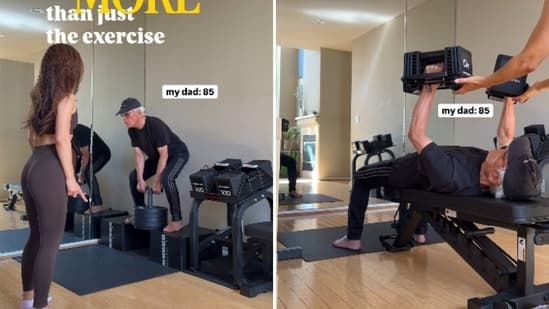Woman Shares Her 85 Year Old Dad Incredible Progress At The Gym Comes Over To Weight Train Twice A Week
